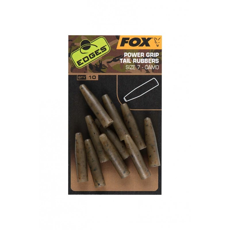 Fox Mocne koszulki bezpiecznego klipsa Edges CAMO Powergrip Tail Rubbers Rozm.7