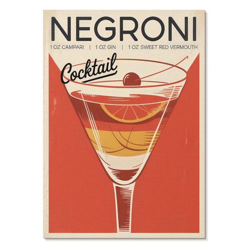 Plakat na Ścianę Tulup 29,7x42 cm (A3) Vintage koktajl Do kuchni, sypialni, salonu 1 szt.