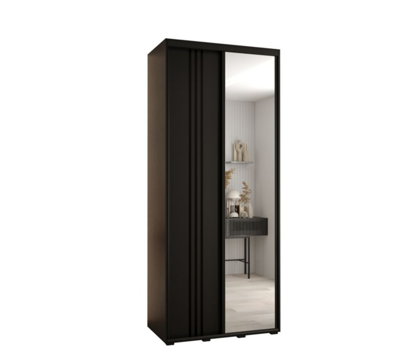 Szafa przesuwna Abiks DAVOS 7 wysoka szer.120cm gł.60cm czarny/czarny/czarny 1szt.