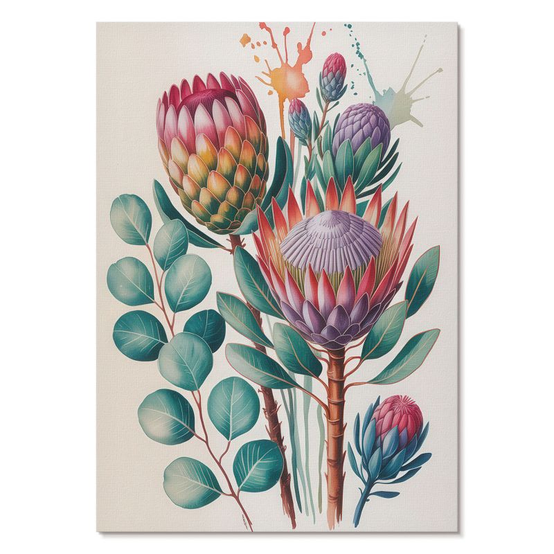 Plakat na Płótnie Tulup 21x29,7 cm (A4) Kwiaty ilustracja Do salonu, sypialni, biura 1 szt.