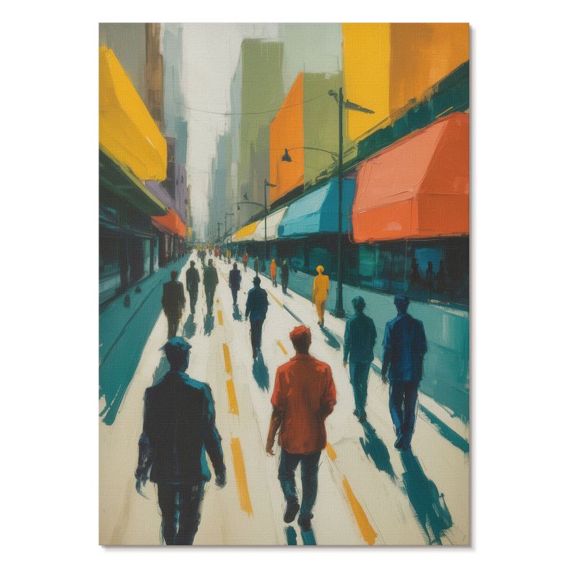 Nowoczesny Plakat na Płótnie Tulup 21x29,7 cm (A4) Miejski tłum Do biura, salonu, 1 szt.
