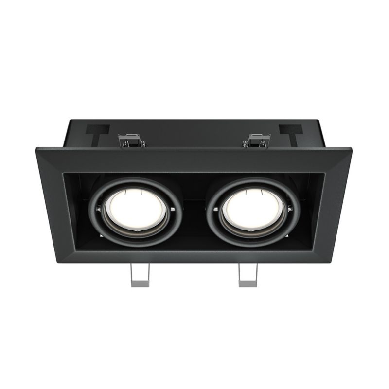 Oprawa sufitowa wpuszczana Maytoni Metal Modern czarna ruchoma 2 x GU10 x 50W IP20 wym: 7,2 x 12,6 x 24,5 cm prostokątna - 1 szt.