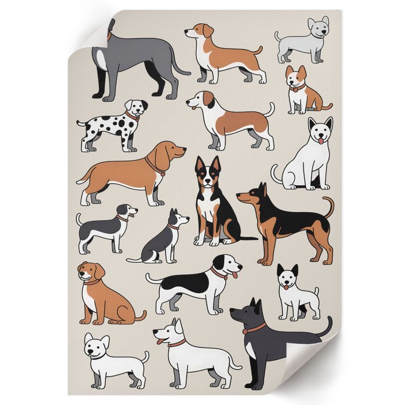 Plakat Do Pokoju Dziecka ArtPrintCave 21x29,7 cm Ilustracja psów Sziszu 1 szt.