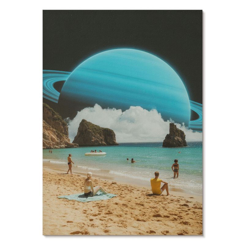 Nowoczesny Plakat na Płótnie Tulup 21x29,7 cm (A4) Kosmiczna plaża Do salonu, sypialni, biura 1 szt.