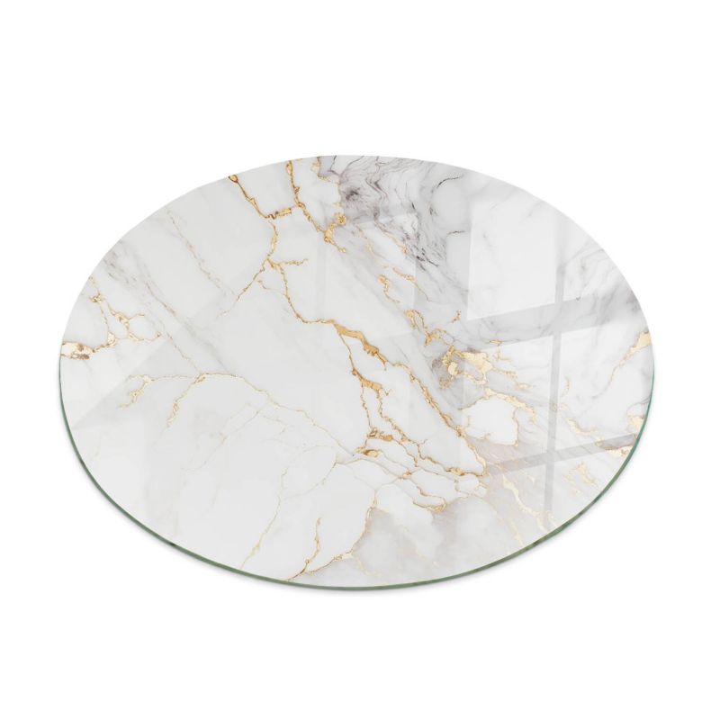 Płyta Na Blat Kuchenny ArtPrintCave fi60 cm Elegancki marmur z żyłkami Stolik Pomocniczy Design Loft DIY 1 szt.