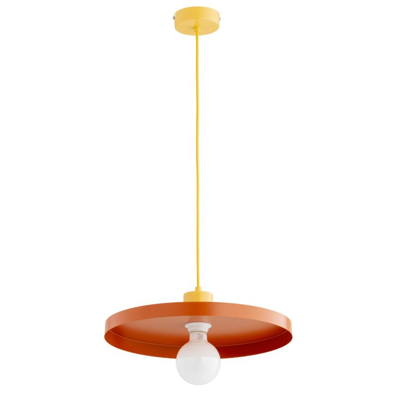 Lampa wisząca płaski talerz Alfa ETERI żółto-pomarańczowa 1xE27x15W IP20 wym: 80x40x40cm - 1 szt.