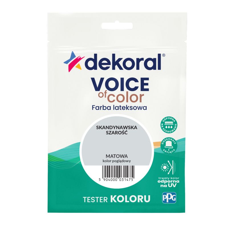 Tester farby kolorowej Dekoral Voice of Color skandynawska szarość 0,05 l
