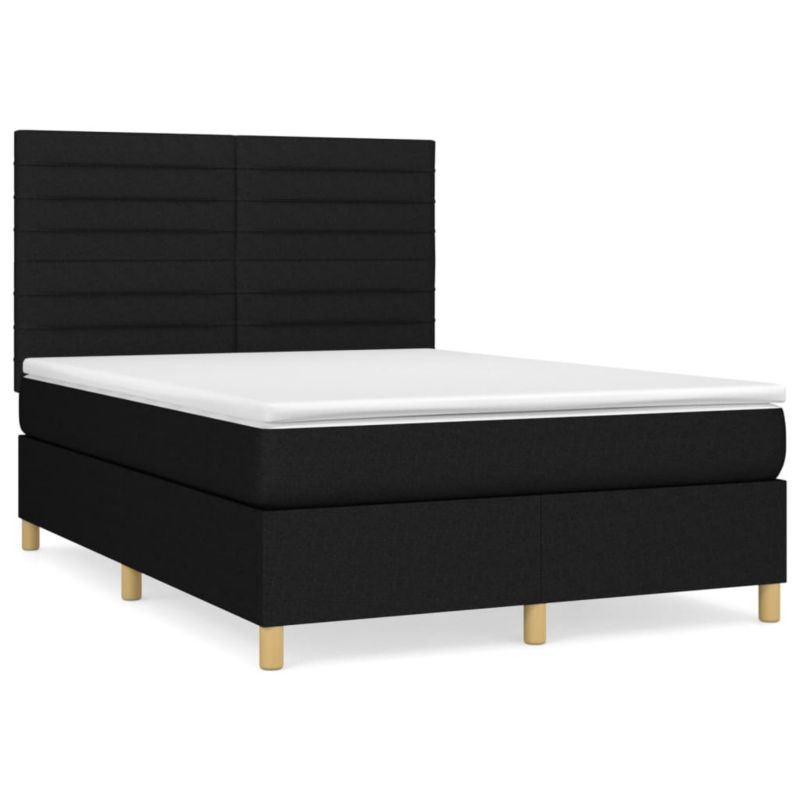 Łóżko z materacem WaszeMeble 135x190 cm Czarny tkanina WM-3142411 1 szt.