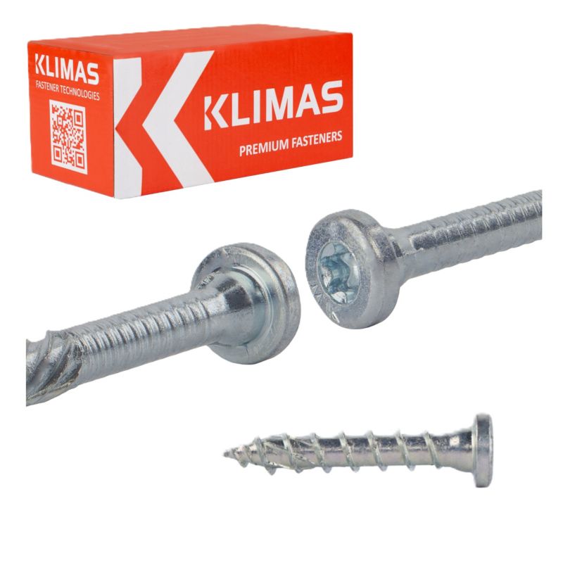Wkręty do łączników ciesielskich Klimas WKCR 8x50 mm z okrągłym łbem 50szt