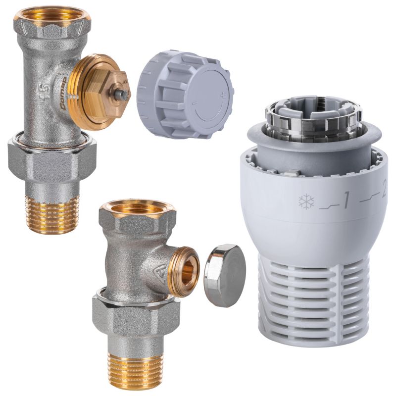 Pakiet COMAP termostatycznych prosty - 10-zaw.term.pro 1/2", 10-głowic.sensity-m28, 10-zaw.powrotnych 1/2" 1 szt.
