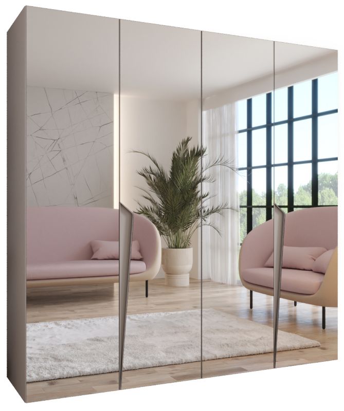 Szafa uchylna z lustrem z lustrem otwierana Abiks PIANO 3 200 wys 202 cm Kaszmir + Kaszmir 1 szt