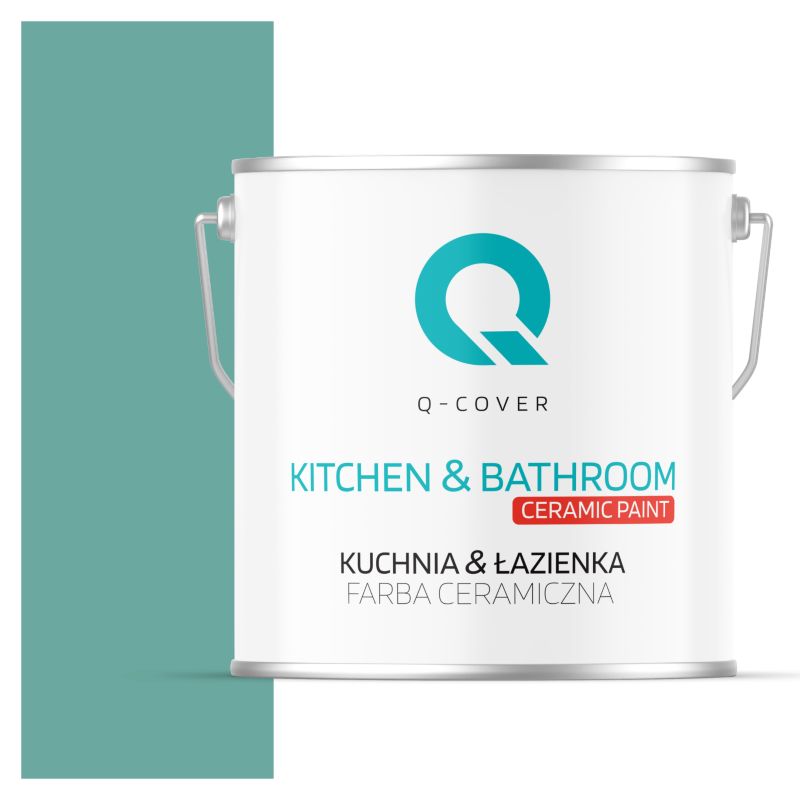 Farba Ceramiczna Kuchnia & Łazienka Q-Cover Miętowy ciemny H1533 Głęboki Mat 5L