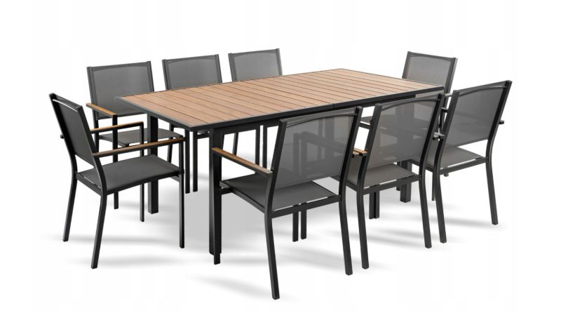 Meble Ogrodowe Corciano Barcelona Premium, stół Tery z krzesłami 8 osobowy zestaw aluminium 1szt.
