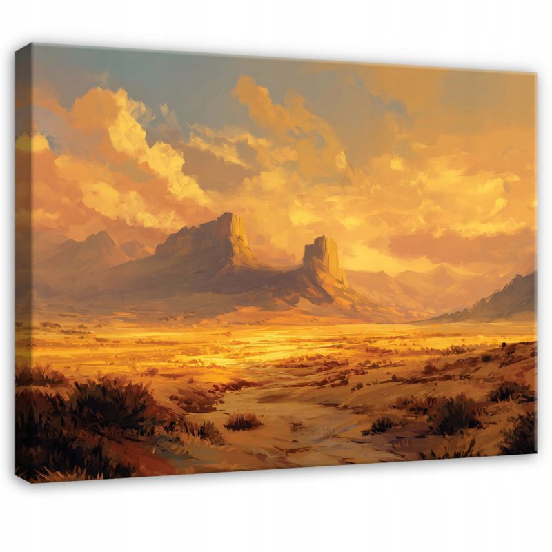 Obraz WALLARENA Do Sypialni Salonu Na Płótnie Krajobraz Skały Pustynia Pomarańczowy 60x40 cm PP16095O4 1 szt.