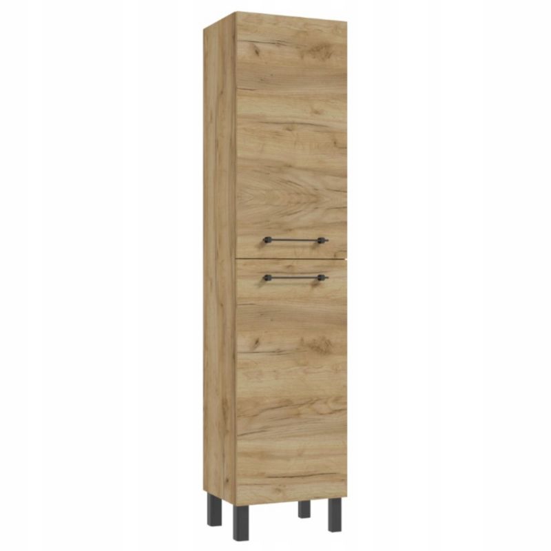 Słupek Łazienkowy Stamar Stojący 1700 x 400 mm Dąb Craft Zloty Wysoki 4 Półki Nóżki 1 szt