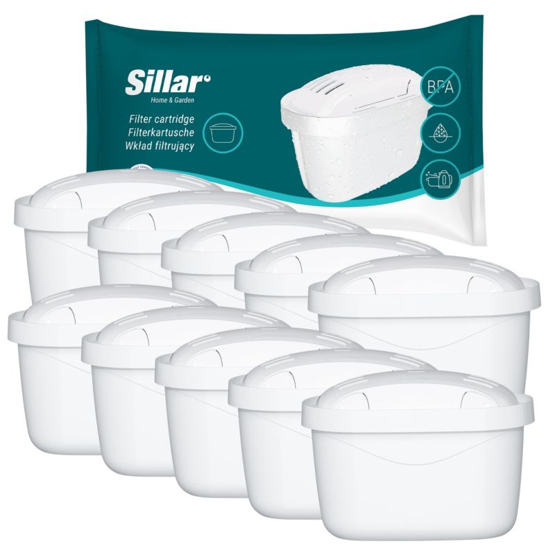 Filtr wody, Sillar, wkład, do dzbanka filtrującego, zamiennik do Brita Maxtra+, Dafi Unimax, Aquaphor, Wessper, 10szt.