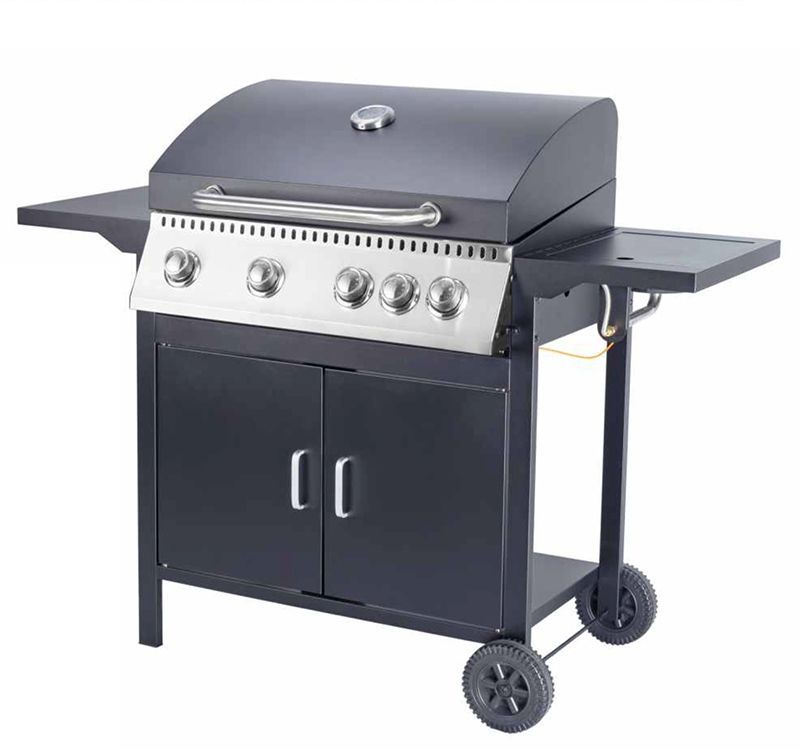 GRILL OGRODOWY GAZOWY BBQ - palniki 4+1 moc 14,5 kW - zestaw grill + reduktor + wąż - 1 szt.