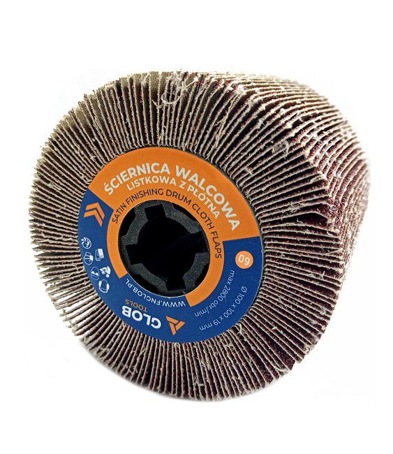 Ściernica walcowa listkowa Glob Tools z płótna 100x100x19mm Satyniarka P180 - 1 szt.