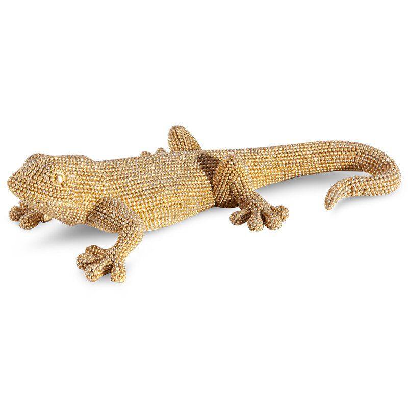 Figurka dekoracyjna Eldo 2 Jaszczurka Eurofirany 25 x 12 x 6 cm złota 1 szt.