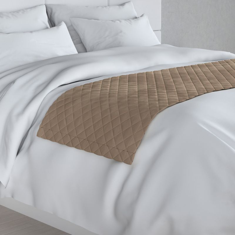 Narzuta hotelowa bieżnik Velvet 60x200cm Dekoria 200x60cm beżowy 1 szt.