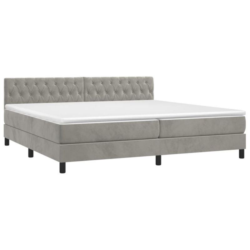 Łóżko kontynentalne WaszeMeble 200x200 cm szare WM-3134603 1 szt.