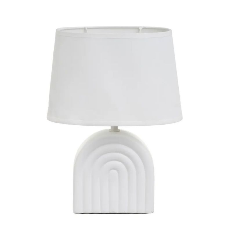 Lampa HowHomely stojąca ceramiczna biała z abażurem 31 cm 1 szt.