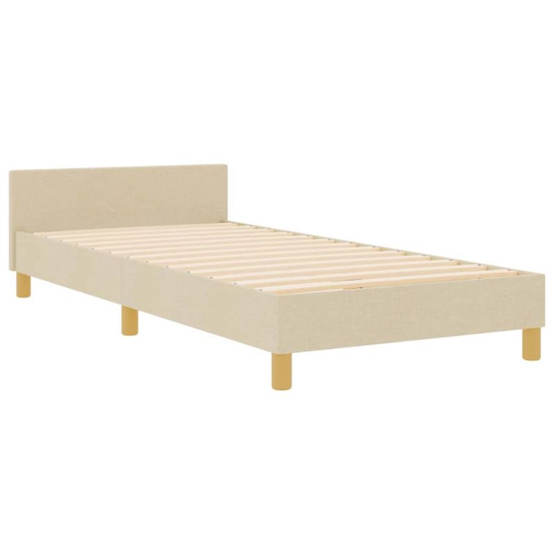 Łóżko tapicerowane WaszeMeble 100x200 cm Kremowy tkanina WM-3344709 1 szt.