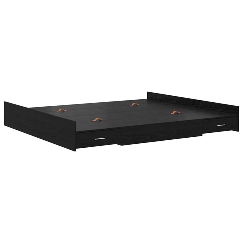 Rama łóżka WaszeMeble 200x200 cm Czarny dąb drewno WM-3335262 1 szt.