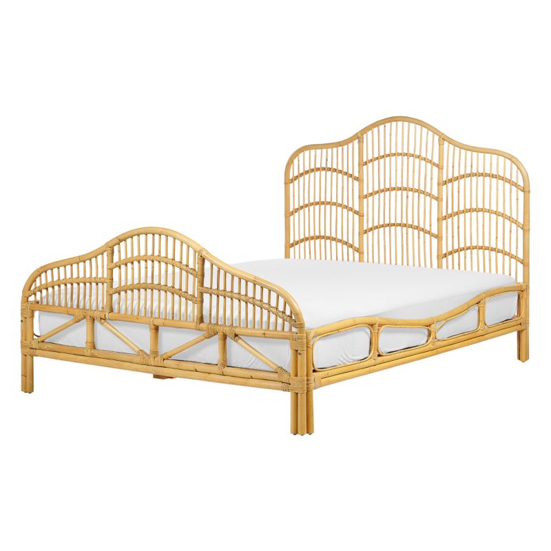 Łóżko Rattan Domeyrot 140 x 200 cm Jasnobrązowy 1 szt.