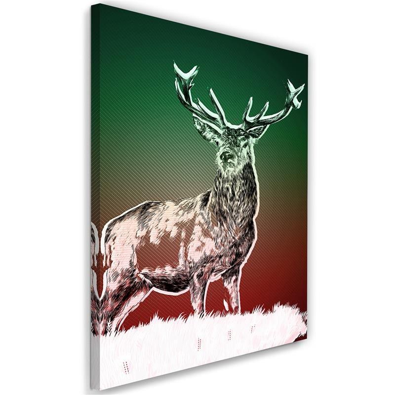 Obraz na płótnie Feeby Abstrakcyjny jeleń w śniegu 70x100cm 1szt