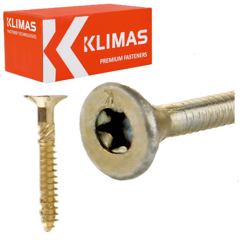 Wkręty do drewna konstrukcyjne Klimas WKCS 4x45 mm z łbem stożkowym 300szt