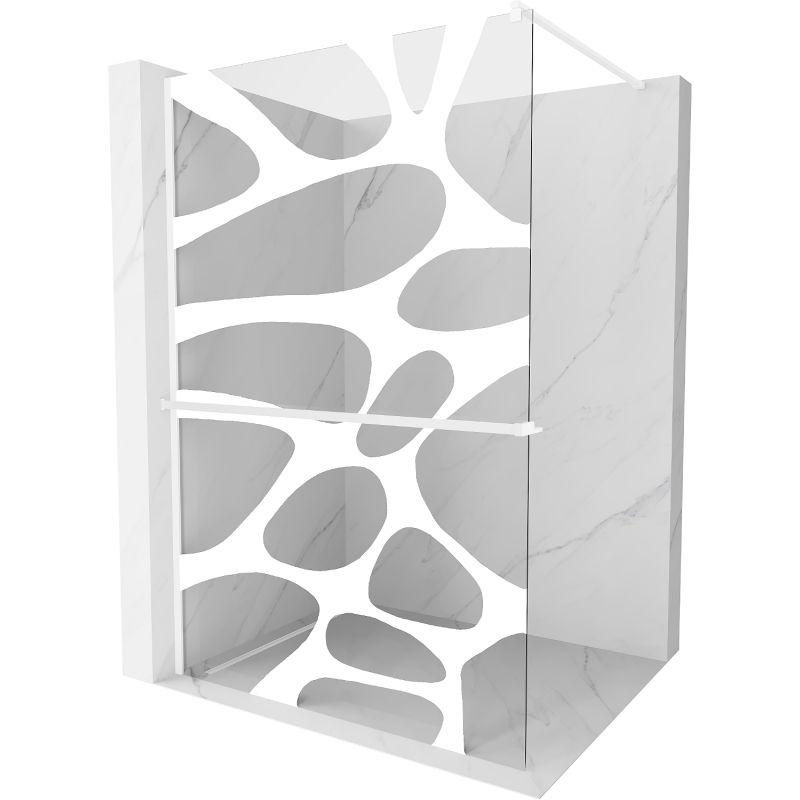 Ścianka prysznicowa walk-in Mexen Kioto+ biały wzór 70x200 cm 800-070-121-20-97 1 szt.