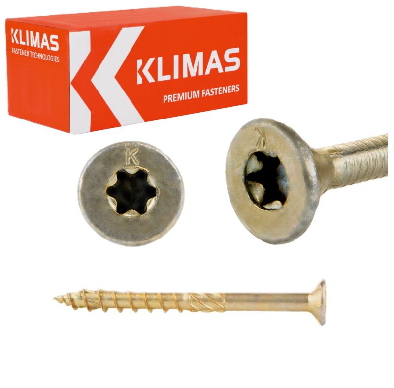 Wkręty do drewna konstrukcyjne Klimas WKCS 8x100 mm z łbem stożkowym 50szt