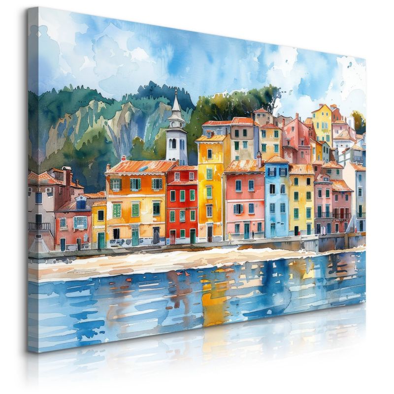 Obraz Muralo Akwarele Architektura Budynki Plaża 30x20 cm 1 szt.