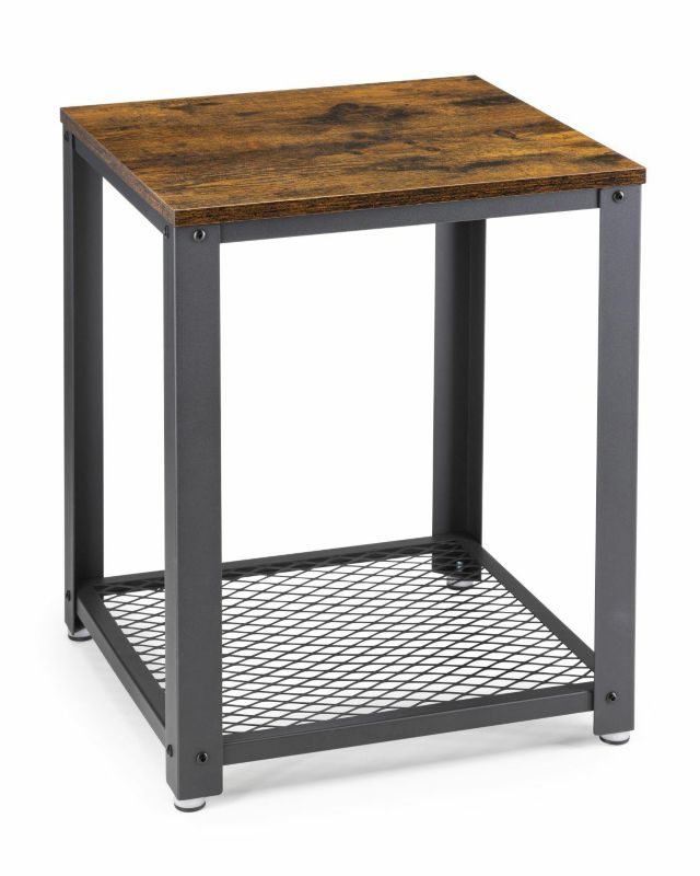 Stolik pomocniczy Songmics loft industrialny brąz/czarny 45x45x55 cm 1 szt.