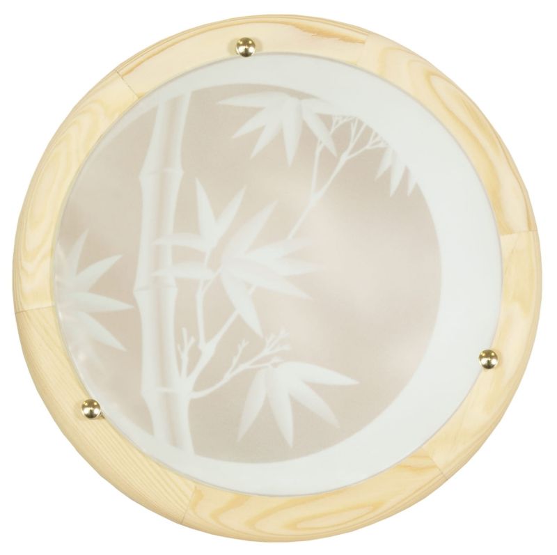 Plafon sufitowy nowoczesny Candellux Bamboo naturalne drewno-biały 1 x E27 x IP20 wym: 9 x 30 x 30 cm - 1 szt.