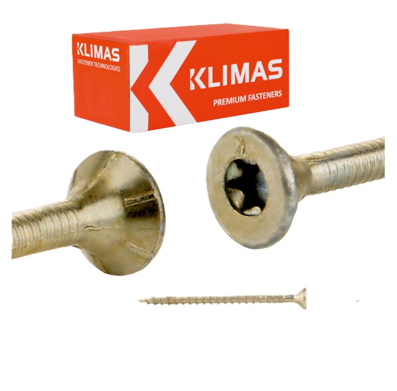 Wkręty do drewna konstrukcyjne Klimas WKCS 6x80 mm z łbem stożkowym 100szt