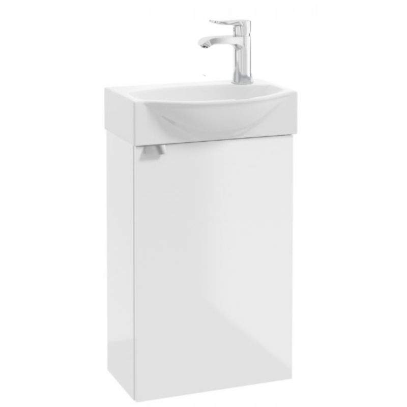 Szafka Łazienkowa Stamar z Umywalką 400 x 230 mm Biała Wisząca Front Połysk 1 szt