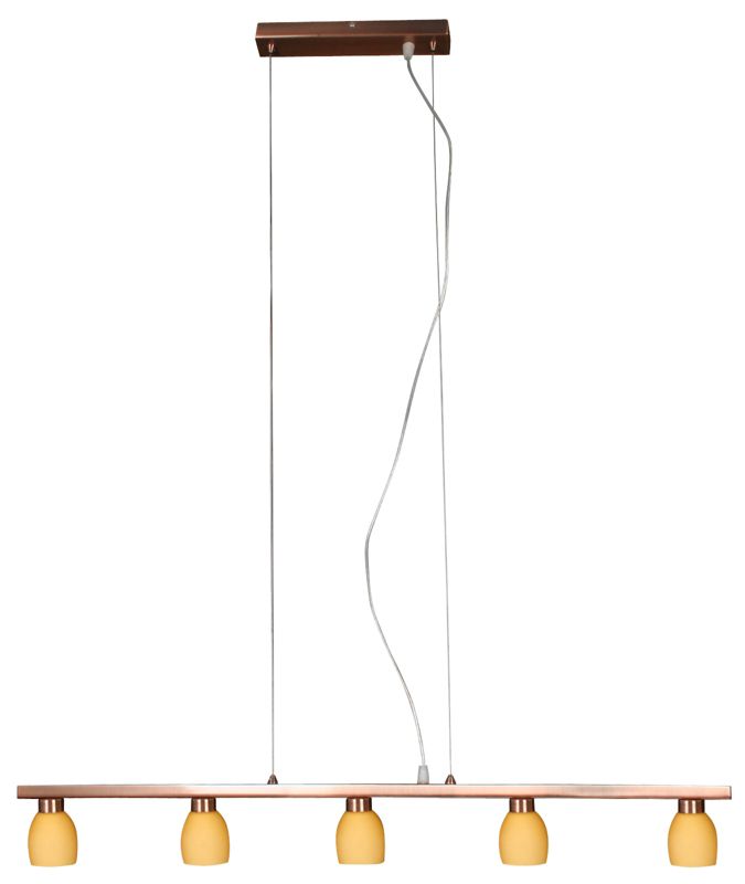 Lampa sufitowa żółte klosze Candellux Dakota miedziana 5xG9x40W IP20 wym:100x80x10cm - 1 szt.