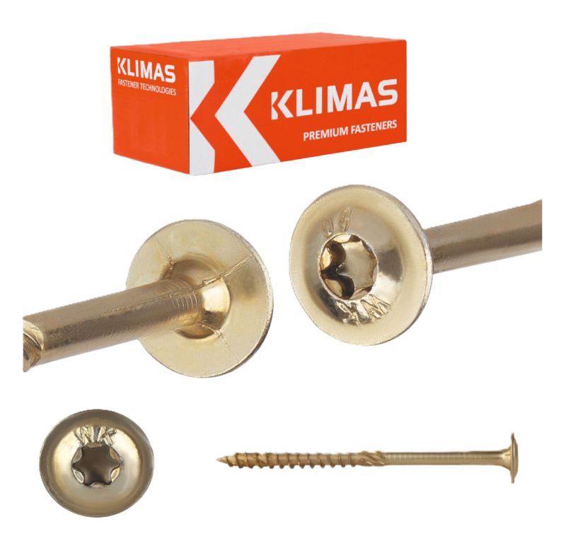 Wkręty ciesielskie Klimas WKCP 10x160 mm do drewna z łbem talerzowym 25szt