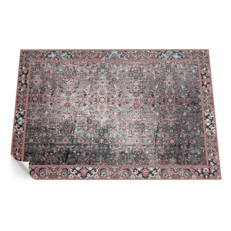 Dywan Winylowy Z Nadrukiem ArtPrintCave 100x150 cm Retro postarzany kwiatowy wzór 1 szt.