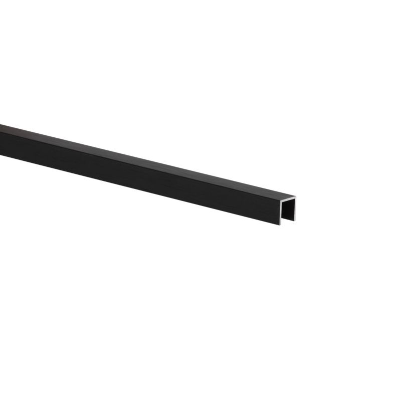 Profil U aluminiowy szczotkowany 2600 x 10 x 10 x 1 mm czarny