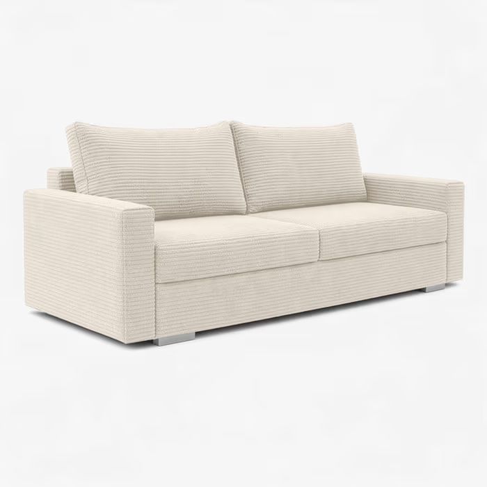 Sofa Mebel Elite DRAVOS Rozkładana Kanapa z Funkcją Spania Dwuoosobowa Do Salonu Beżowa 1 szt