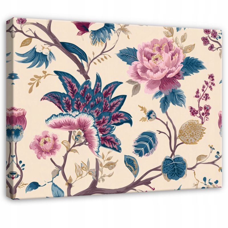 Obraz WALLARENA Do Sypialni Salonu Na Płótnie Liście Retro Vintage Fioletowy 60x40 cm PP16230O4 1 szt.