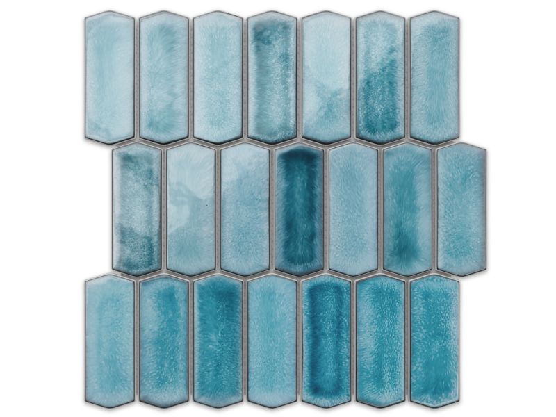 Mozaika ceramiczna Ilcom Heksagon Long Silk Blue Połysk 29.7 x 28.8cm 1szt.