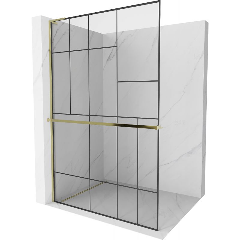Ścianka prysznicowa Mexen Kioto+ L czarny wzór 90 x 200 cm 800-090-123-50-78 1 szt.