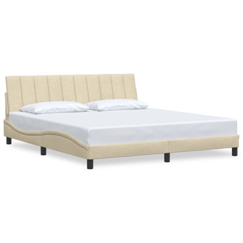 Łóżko tapicerowane WaszeMeble 180x200 cm Kremowy tkanina WM-3310410 1 szt.