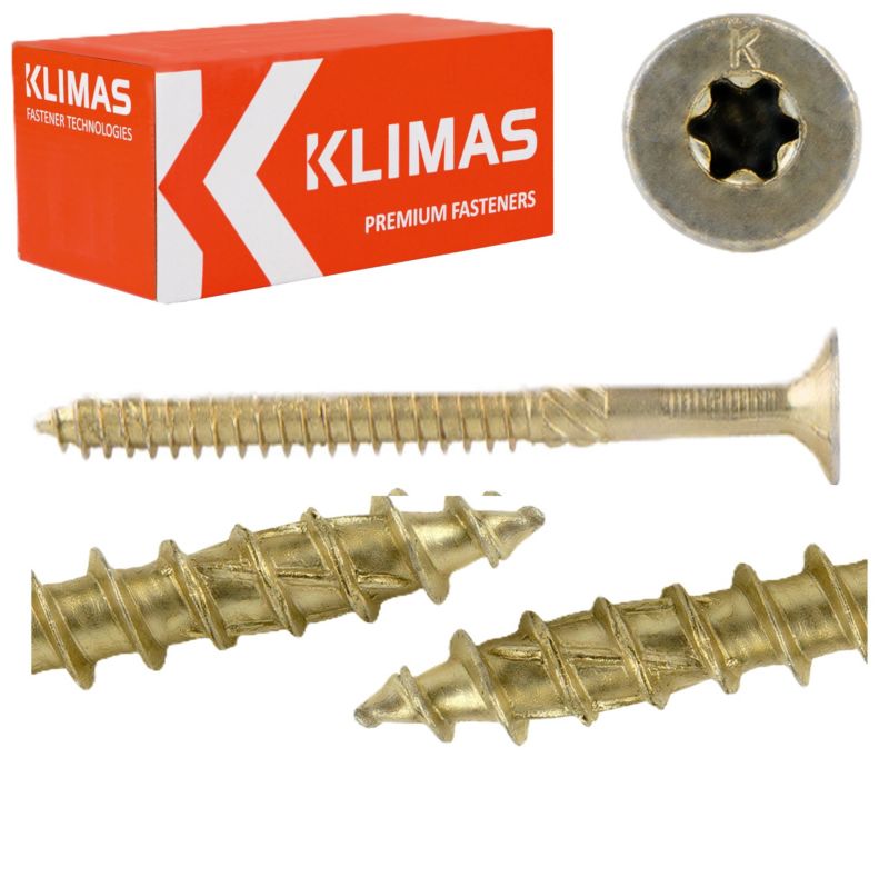 Wkręty do drewna konstrukcyjne Klimas WKCS 6x90 mm z łbem stożkowym 100szt