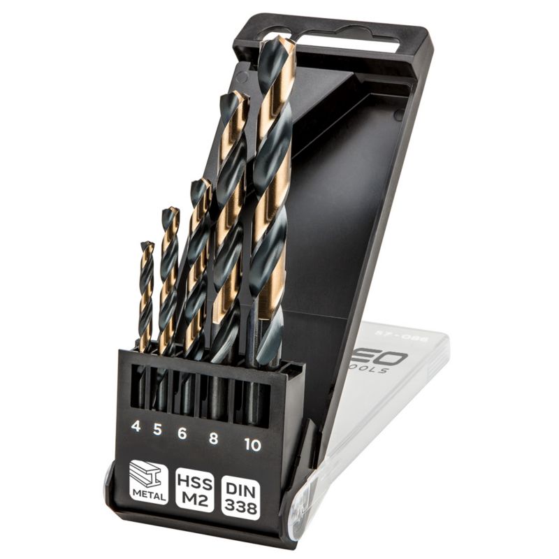 Wiertła do metalu NEO TOOLS HSS-CNC, Pro-Tec, 4.0 - 10 mm, zestaw 5 szt. 1 kpl