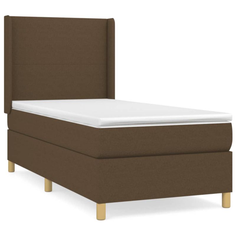 Łóżko z materacem WaszeMeble 80x200 cm Ciemny brąz tkanina WM-3131788 1 szt.